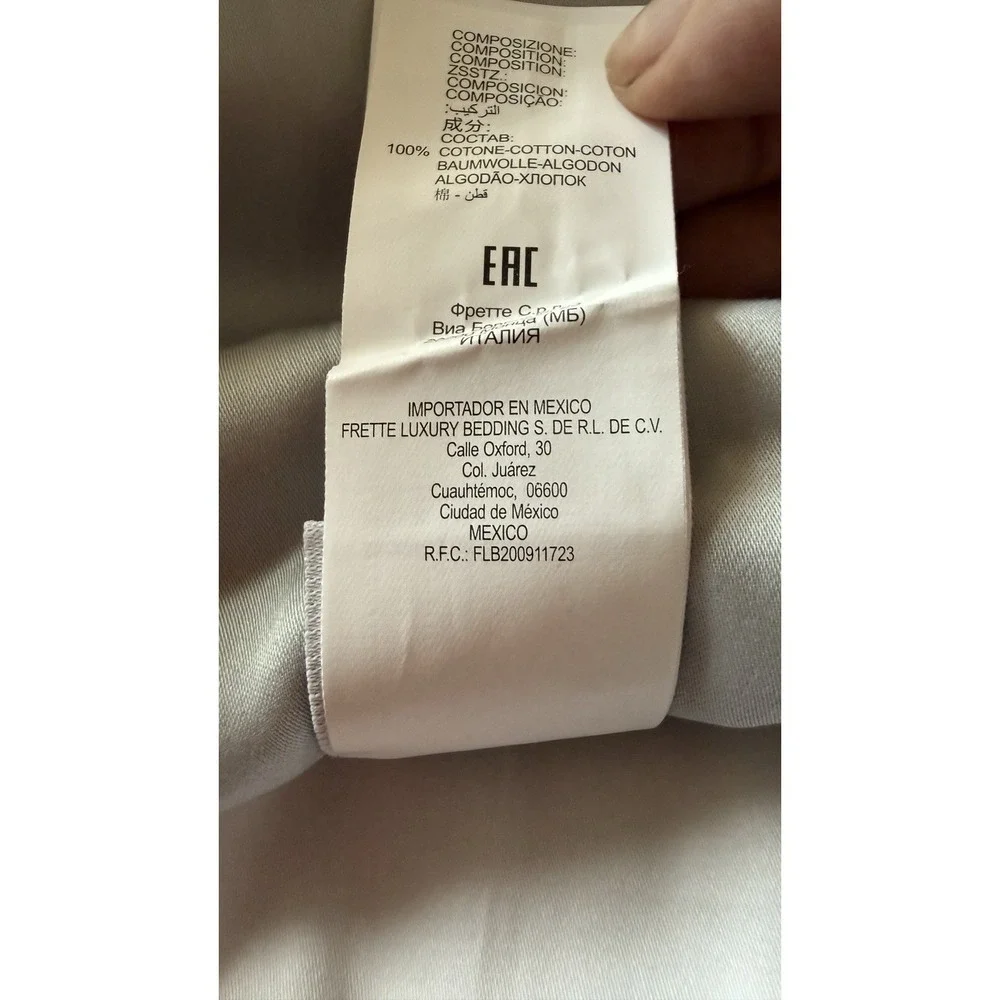 NEW Frette King Duvet Set White-Grey. Duvet And 2 Pillowcases
